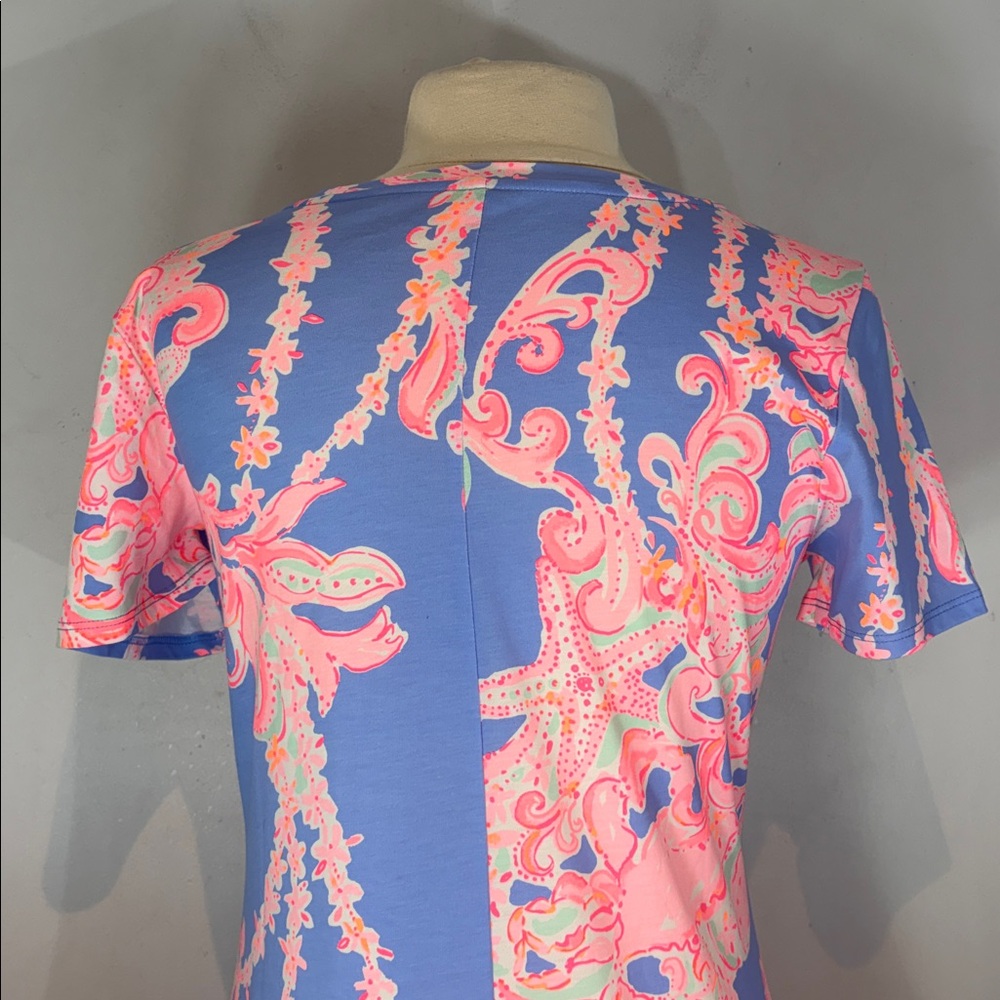 Lilly Pulitzer DECLAN DRESS medium GO WITH THE FLOW ENG Blue Peri NWOT - Picture 12 of 15